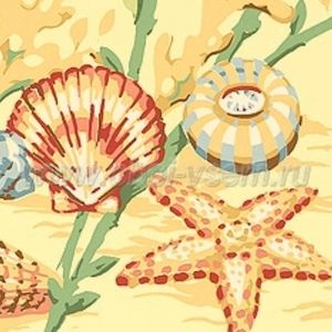 Thibaut Wallpaper - 1 dbl roll Tidal Pool seaside yellow coastal